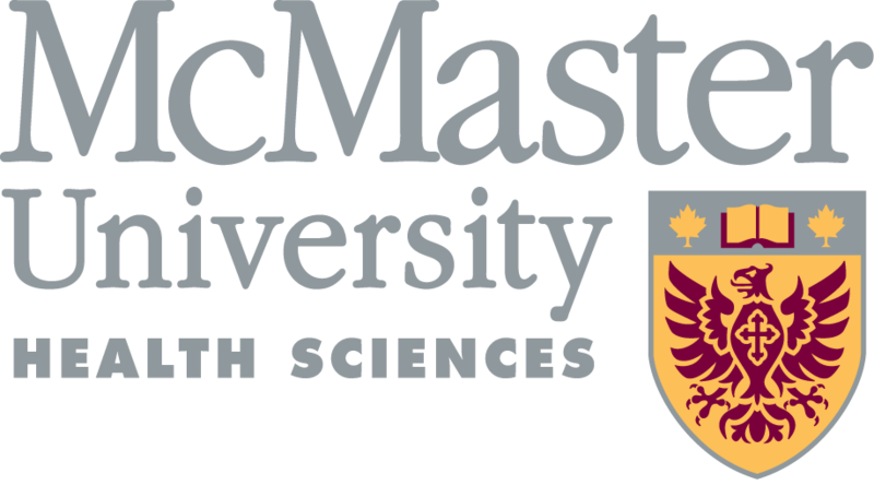 McMaster University Health Sciences logo with the university name and a crest featuring a stylized eagle, a book, and two maple leaves.