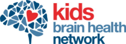 KBHN-Logo Logo for Kids Brain Health Network, featuring a stylized blue brain with a red heart shape and the organization name in red and blue text.